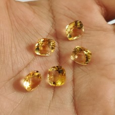 Citrine 10x10mm cushion facet 3.75 cts